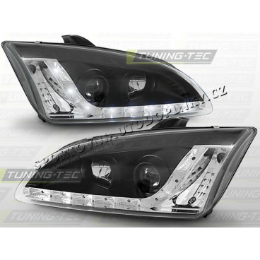 Ford Focus MK2 2004-08 predné číre svetlá daylight LED black (LPFO19) Ford Focus MK2 2004-08 predné číre svetlá daylight LED black (LPFO19)