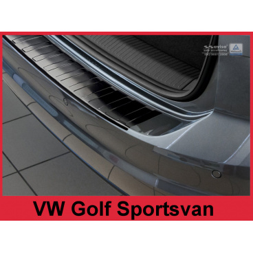 Nerez kryt- čierna ochrana prahu zadného nárazníka Volkswagen Golf Sportsvan 2014+