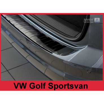 Nerez kryt- čierna ochrana prahu zadného nárazníka Volkswagen Golf Sportsvan 2014+ Nerez kryt- čierna ochrana prahu zadného nárazníka Volkswagen Golf Sportsvan 2014+