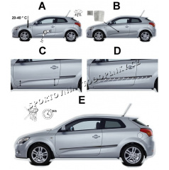 Bočné ochranné lišty dverí - Škoda Citigo 2011+ 3 dver.