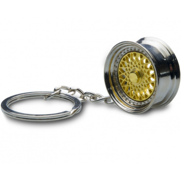 Prívesok na kľúče - liate koleso, zlaté