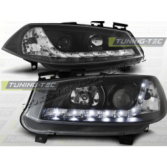 RENAULT MEGANE II 2002-05 PŘEDNÍ ČÍRÁ SVĚTLA DAYLIGHT LED BLACK