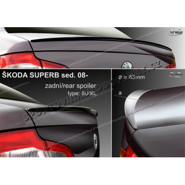 Škoda Superb II sedan 2008- zadný spoiler (EÚ homologácia)