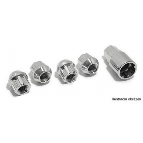 Poistné matice kolies M12x1,25 kužeľové sedlo (F) 4ks + kľúč