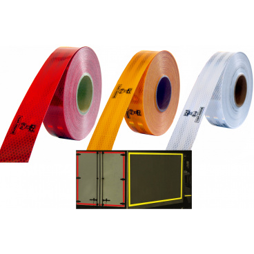 Samolepiaca páska reflexná 1m x 5cm žltá, biela, červená