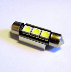 Žiarovky 3 LED SMD sulfit 42 mm biele 12V CAN-BUS - 1 ks