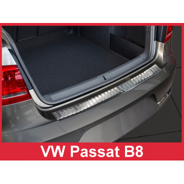 Nerez kryt ochrana prahu zadného nárazníka Volkswagen Passat B8 2014+ Nerez kryt ochrana prahu zadného nárazníka Volkswagen Passat B8 2014+