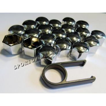 Chróm kryty skrutiek 20 ks (vnútorný priemer 19 mm)