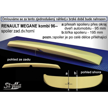Renault Grandtour combi 1999+ spojler zadných dverí horný