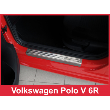 Nerez ochranné lišty prahu dverí 4ks Volkswagen Polo 5 6R 2009-16