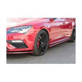 Dokładka Seat Leon III Cupra FR Facelift Progi v.3 Gloss Black + Red Dokładka Seat Leon III Cupra FR Facelift Progi v.3 Gloss Black + Red