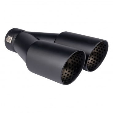 Nerezová koncovka výfuku dual 2x76 mm čierna