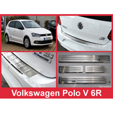 Nerez kryt zostava ochrana prahu zadného nárazníka + ochranné lišty prahu dverí VW Polo V 6R 2014-16