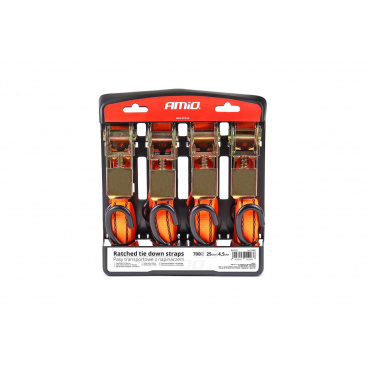 Prepravné popruhy s napínačom - kompletná sada 700 kg 25 mm 4,5 m 4 ks. BELT-03