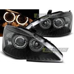 Ford Focus 10.1998-10.2001 predné číre svetlá Angel Eyes Black (LPFO42)