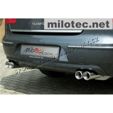Dvojstranný koncový tlmič výfuka 2x2x76mm, Škoda Superb II