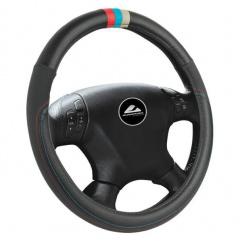 Poťah na volant - farba čierna s farebným pruhom