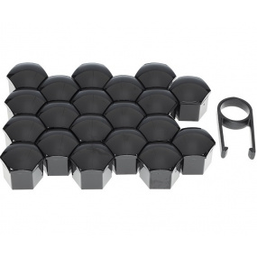 Čierne kryty skrutiek 20 ks (vnútorný priemer 21 mm)