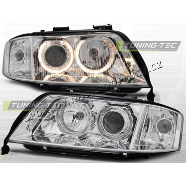 AUDI A6 (C5) 1999-01 Predné číre svetlá ANGEL EYES CHROME (LPAU69)