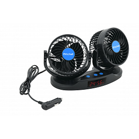 Ventilátor MITCHELL DUO 2x130mm 12V na palubnú dosku s teplomerom Ventilátor MITCHELL DUO 2x130mm 12V na palubnú dosku s teplomerom