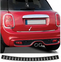 Nerezový - karbon kryt hornej hrany zadného nárazníka Mini Cooper F56, F60 2014-2023