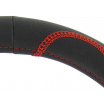 Poťah volanta čierny dierovaný s červeným švom 37-39 cm