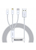 Multikábel do telefónu USB/ 3 konektory (iPhone + iPad, USB typ C a microUSB)
