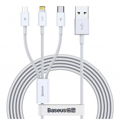 Multikábel do telefónu USB / 3 konektory (iPhone + iPad, USB typ C a microUSB)