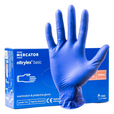 Nitrilové rukavice modré Mercator Nitrylex Basic veľkosť XL 100 ks.