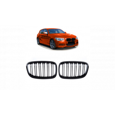Mriežka BMW 1 F20 F21 dvojité rebrovanie Matná čierna Mriežka BMW 1 F20 F21 dvojité rebrovanie Matná čierna