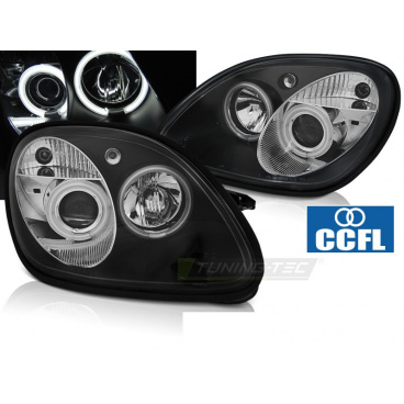 Mercedes R170 SLK 04.1996-2004 predné číre svetlá Angel Eyes CCFL black (LPMEB1)