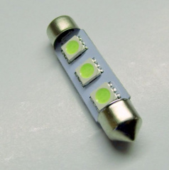 3 SMD LED žiarovka sulfit biela 36 mm - 1 ks