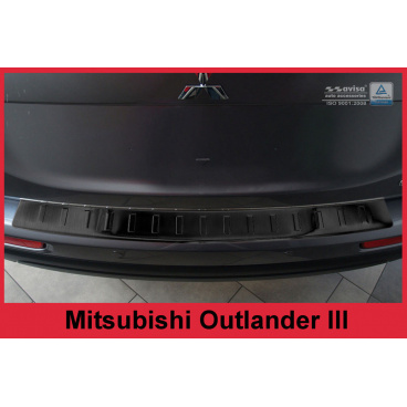 Nerez kryt- čierna ochrana prahu zadného nárazníka Mitsubishi Outlander III 2012-15