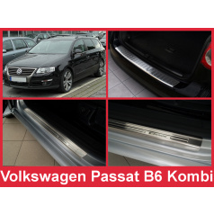 Nerez kryt zostava ochrana prahu zadného nárazníka + ochranné lišty prahu dverí VW Passat B6 kombi 2005-10