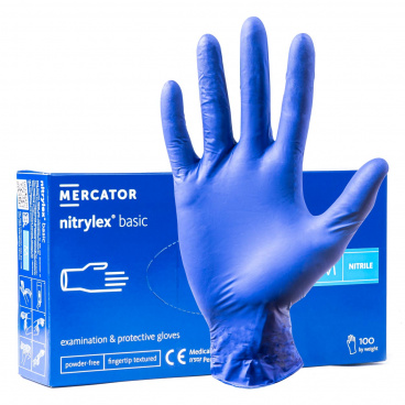 Nitrilové rukavice modré Mercator Nitrylex Basic veľkosť M 100 ks. Nitrilové rukavice modré Mercator Nitrylex Basic veľkosť M 100 ks.