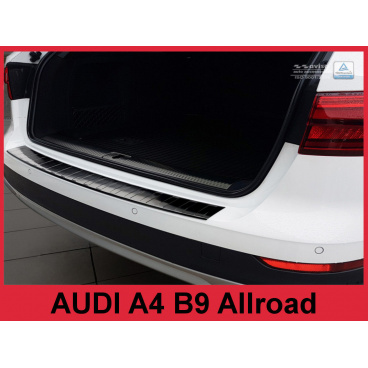Nerez kryt- čierna ochrana prahu zadného nárazníka Audi A4 B9 Allr. 2016+
