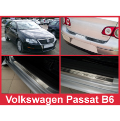 Nerez kryt zostava ochrana prahu zadného nárazníka + ochranné lišty prahu dverí VW Passat B6 2005-10