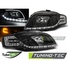 Audi A4 B7 11.2004-03.2008 predné číre svetlá Led Tube Lights black (LPAUC5)