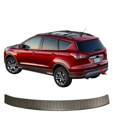 Nerez brúsená lišta zadného nárazníka Omtec Ford Kuga II 2013+ čierna