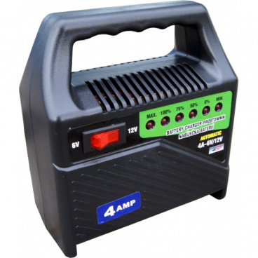 Nabíjačka autobatérií-6-12V 4A-led indikácia-prenosná