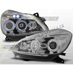 RENAULT CLIO III 2005-09 PŘEDNÍ ČÍRÁ SVĚTLA ANGEL EYES CHROME