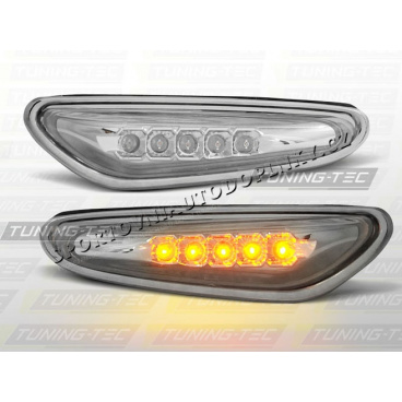 BMW E46 01-05 bočné smerovky LED chróm (KBBM12) - sedan, touring