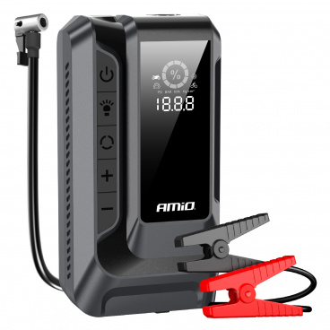 Štartovacie zariadenie 4v1 booster powerbank kompresor LED svietidlo 12V 12Ah 1600A AMIO-04677 Štartovacie zariadenie 4v1 booster powerbank kompresor LED svietidlo 12V 12Ah 1600A AMIO-04677