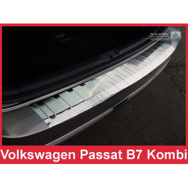 Nerez kryt ochrana prahu zadného nárazníka Volkswagen Passat B7 kombi 2011-14 Nerez kryt ochrana prahu zadného nárazníka Volkswagen Passat B7 kombi 2011-14