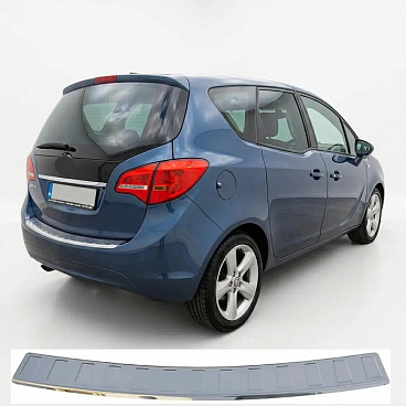 Nerezový leštený kryt hornej hrany zadného nárazníka Opel Meriva 2010-17 Nerezový leštený kryt hornej hrany zadného nárazníka Opel Meriva 2010-17