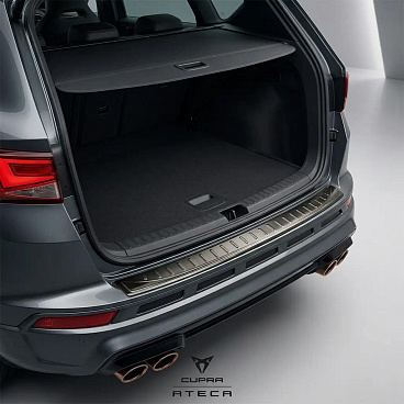 Nerezový čierny kryt hornej hrany zadného nárazníka Seat, Cupra Ateca 2016+ Nerezový čierny kryt hornej hrany zadného nárazníka Seat, Cupra Ateca 2016+