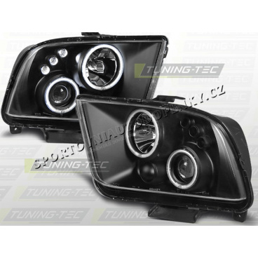 Ford Mustang 2005-09 predné číre svetlá Angel eyes black (LPFO31)
