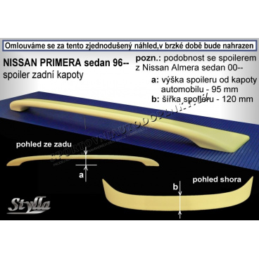NISSAN PRIMERA SEDAN (96-98) spoiler zad. kapoty NISSAN PRIMERA SEDAN (96-98) spoiler zad. kapoty