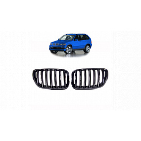 Gril BMW X5 E53 jednotlivé lamely Lesklá čierna