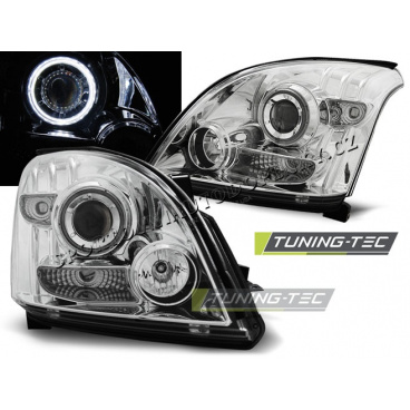 TOYOTA LAND CRUISER 120 2003-09 PŘEDNÍ ČÍRÁ SVĚTLA ANGEL EYES CHROME CCFL TOYOTA LAND CRUISER 120 2003-09 PŘEDNÍ ČÍRÁ SVĚTLA ANGEL EYES CHROME CCFL